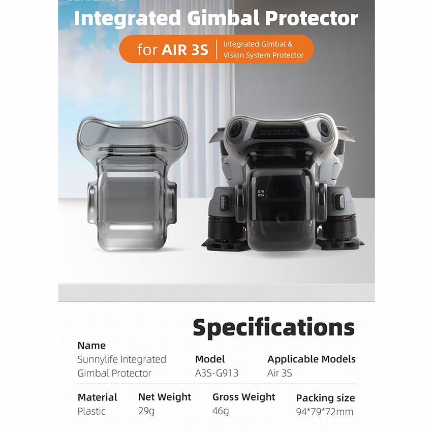 Fixed Lens Hood Cap for DJI AIR 3S Gimbal Camera Protector Replacement Accessory