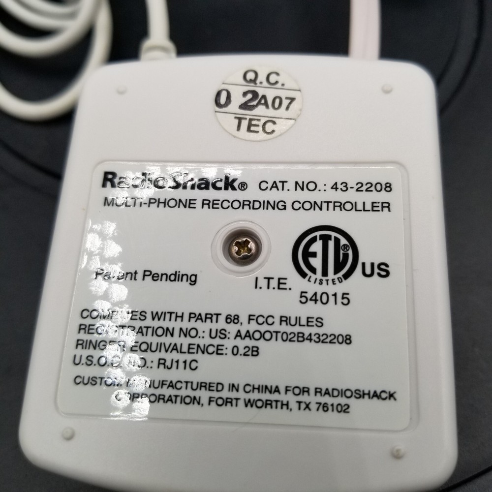 RADIO SHACK MULTI-TELEPHONE RECORDING CONTROLLER CAT. NO# 43-2208