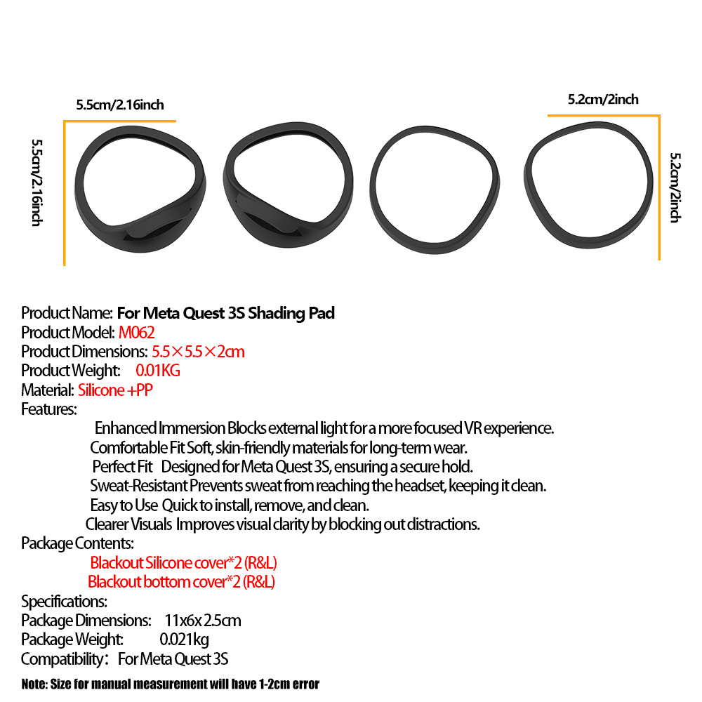For Meta Quest 3s Blackout Lens Anti-scratch Protective Frame Protection Shell