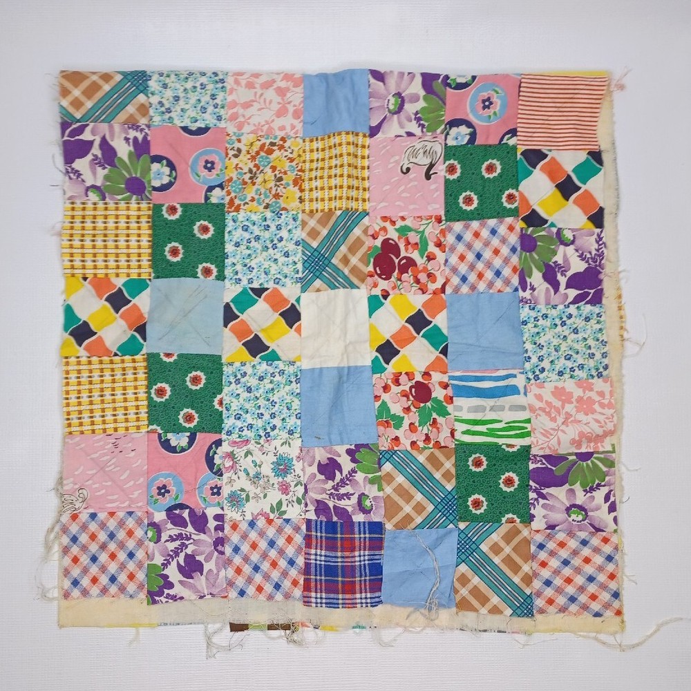 16" X 33" Patchwork Quilt Pillow Vintage Work In Progress