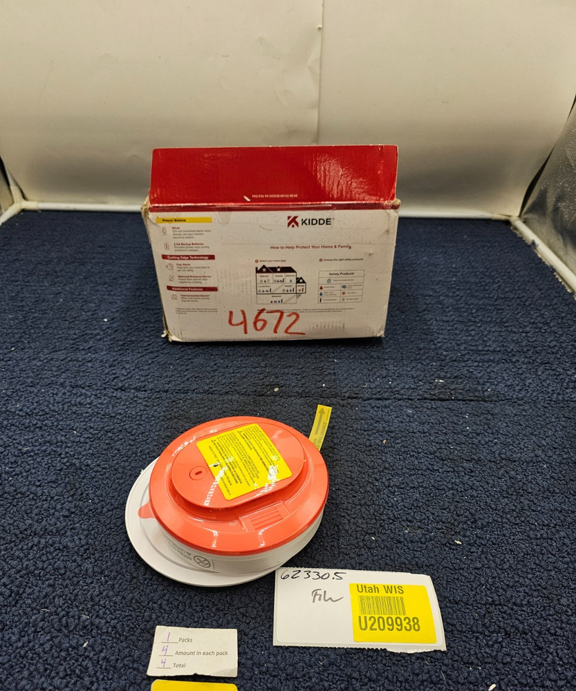 (QTY 4) Kidde 20SAR Hardwired Smoke Detector, AA Battery Backup Interconnectable