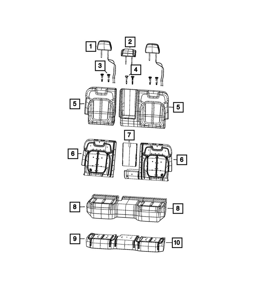 Genuine Mopar Second Row Headrest 6XS221T5AE