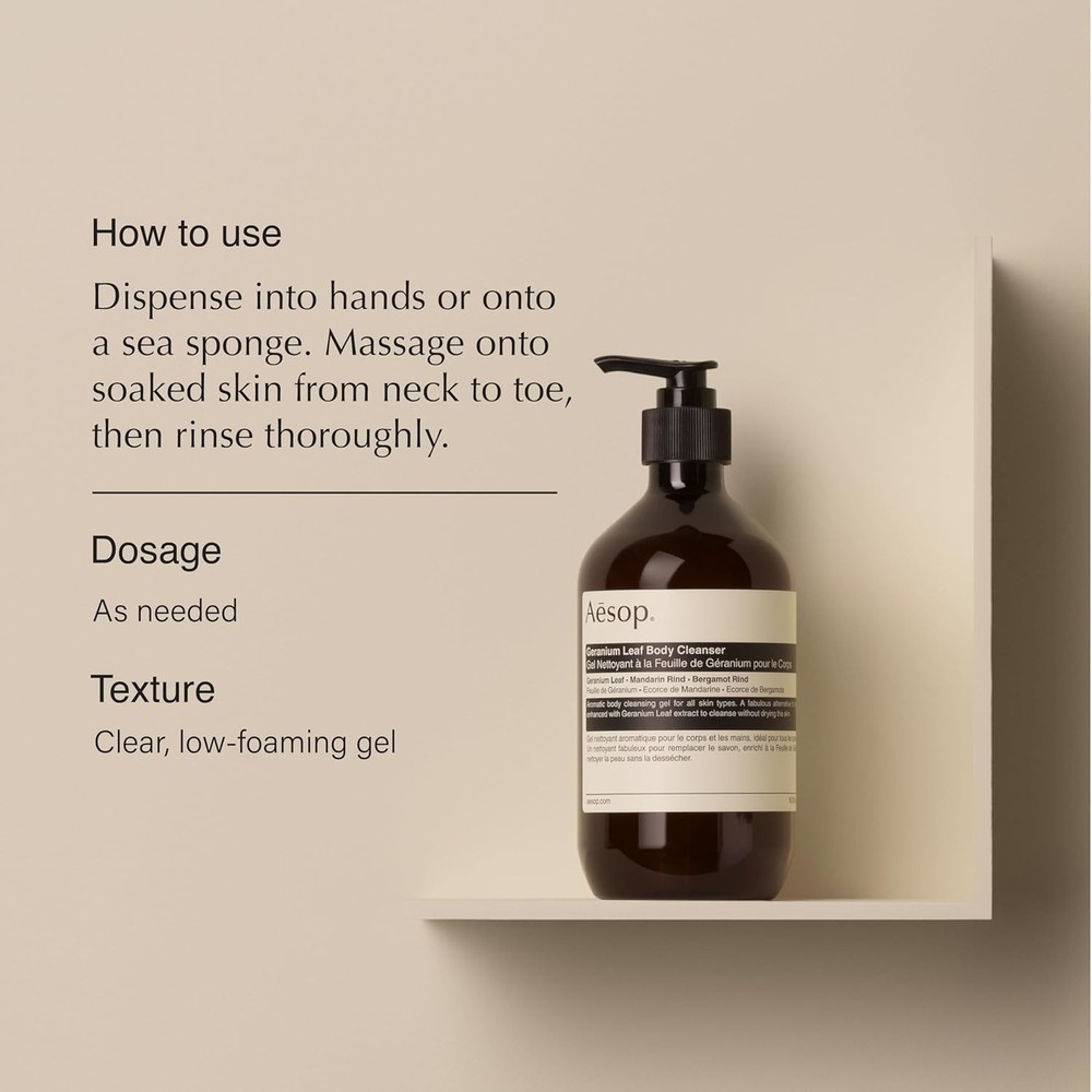 Aesop Geranium Leaf Body Cleanser, 16.9 Oz,500ML