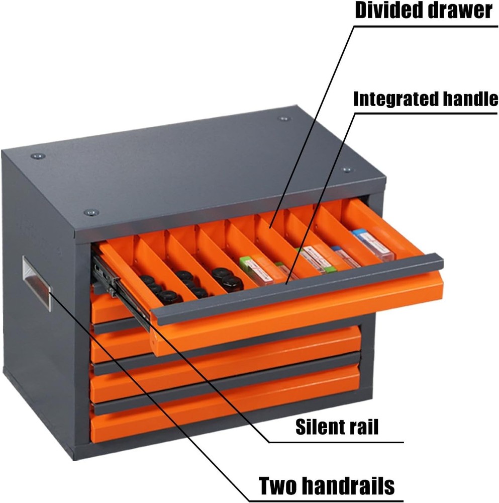 Drill Bit Dispenser Cabinet 5 Drawers Organizer Stackable Milling Cutter Storage
