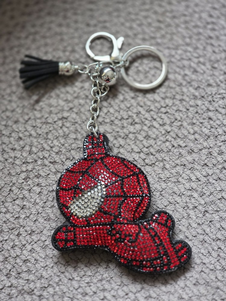 Spiderman Crystal Rhinestone Keychain