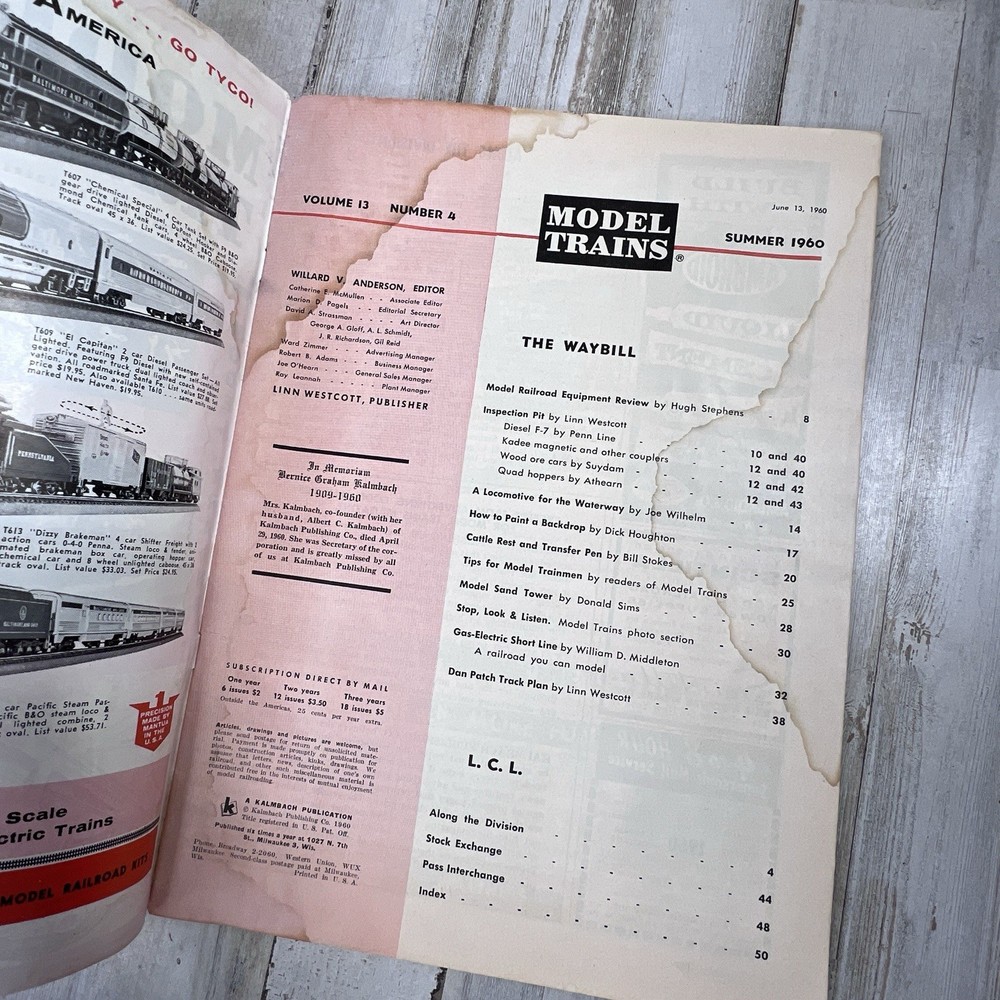 Vintage Model Trains Summer 1960 Model Railroading.