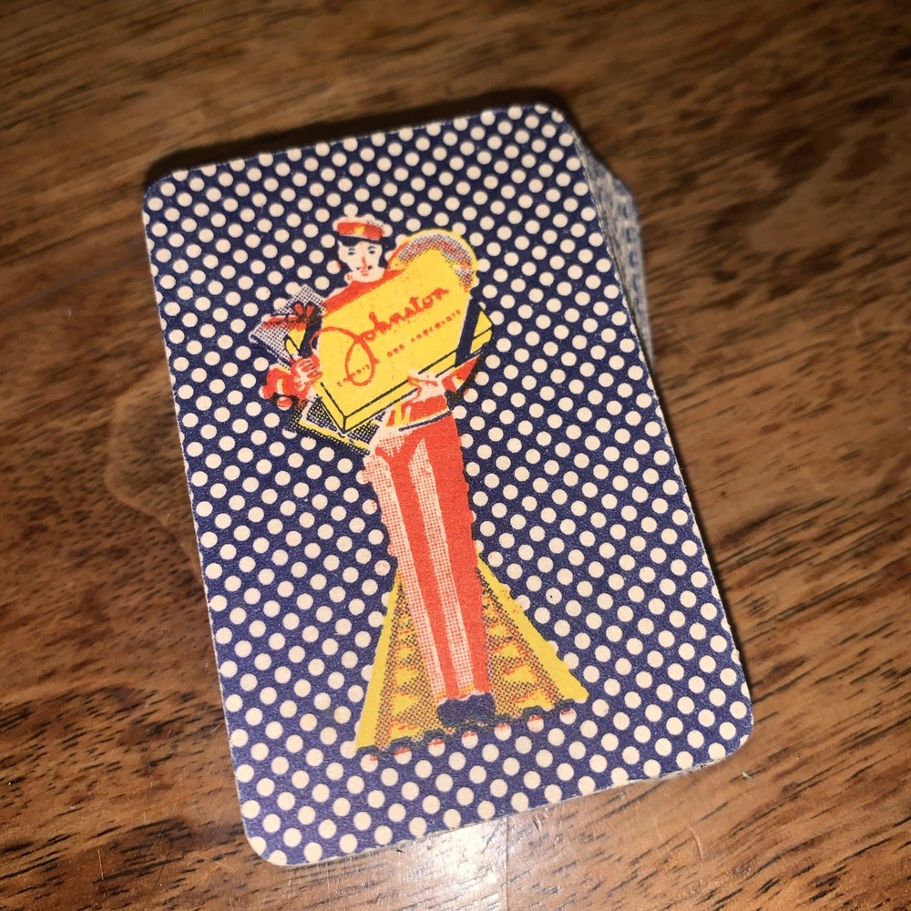 1920’s Johnston’s Candy Rummy Game Complete - Chocolate Drop Sam - Mini Cards