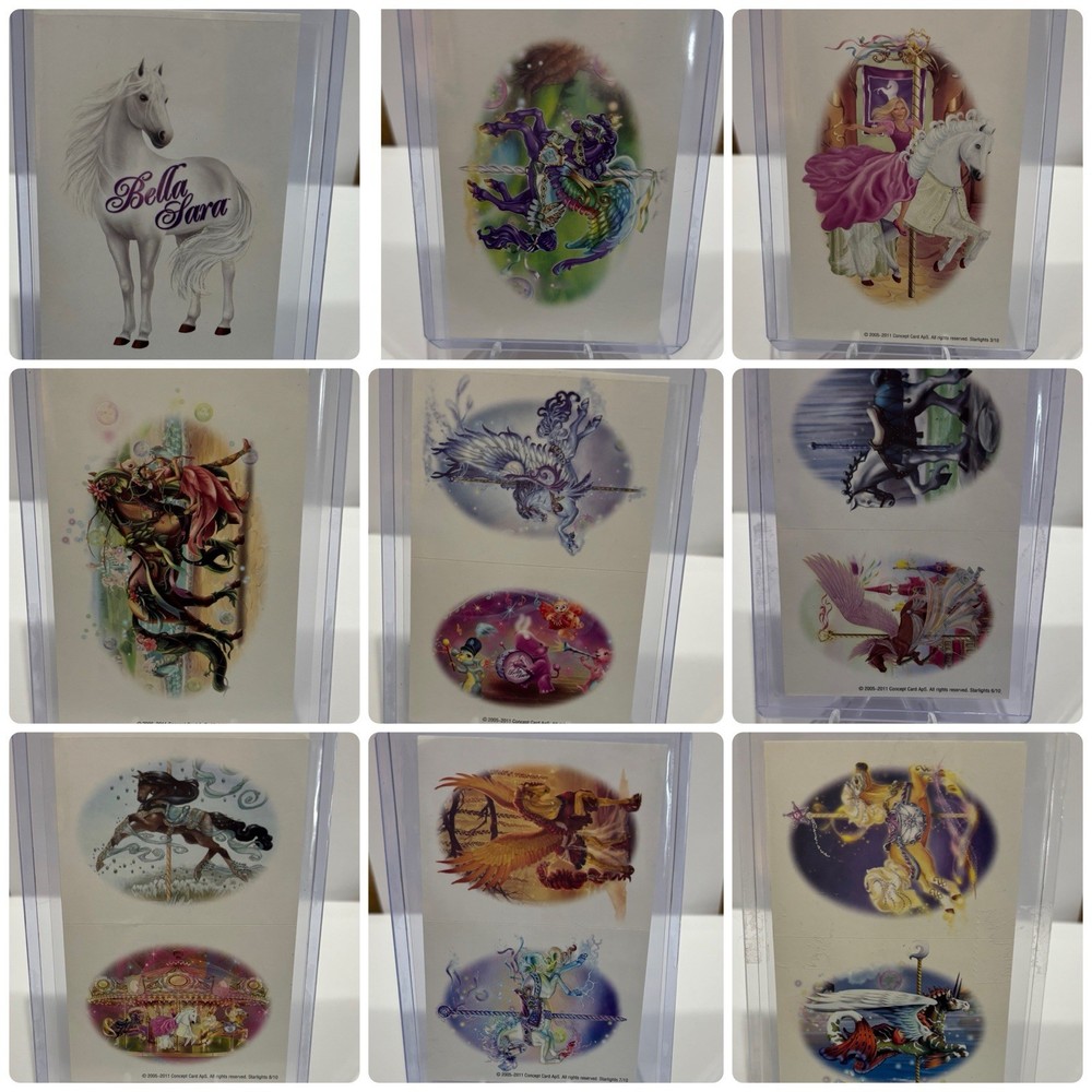 Bella Sara SPRING CARNIVAL Complete Non-Foil Set w/ all Inserts & STICKERs-Mint