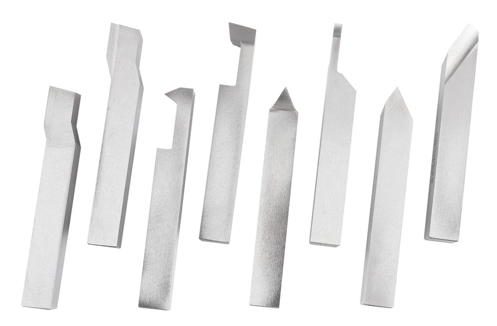 Accusize Industrial Tools 8-Piece HSS Tool Bit Set, 1/2'' Shank Lathe Tools
