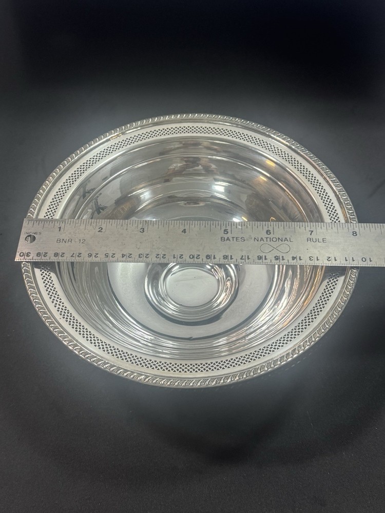 Sterling Silver Compote Candy Dish Weighted 8” Diameter x 3 1/2” Tall