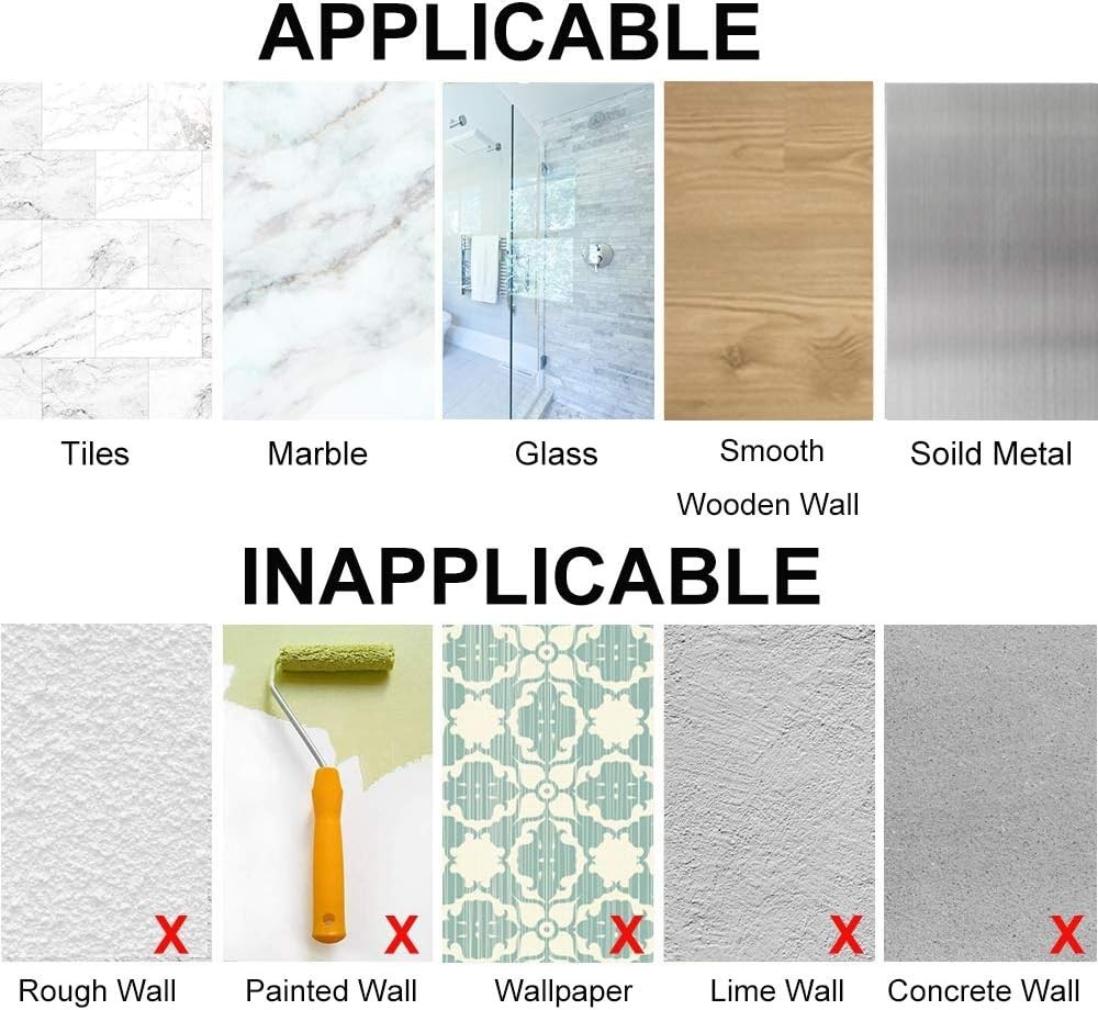 Minimalist 8-Pack Corner Shower Caddy Adhesive Strips - Easy Installation