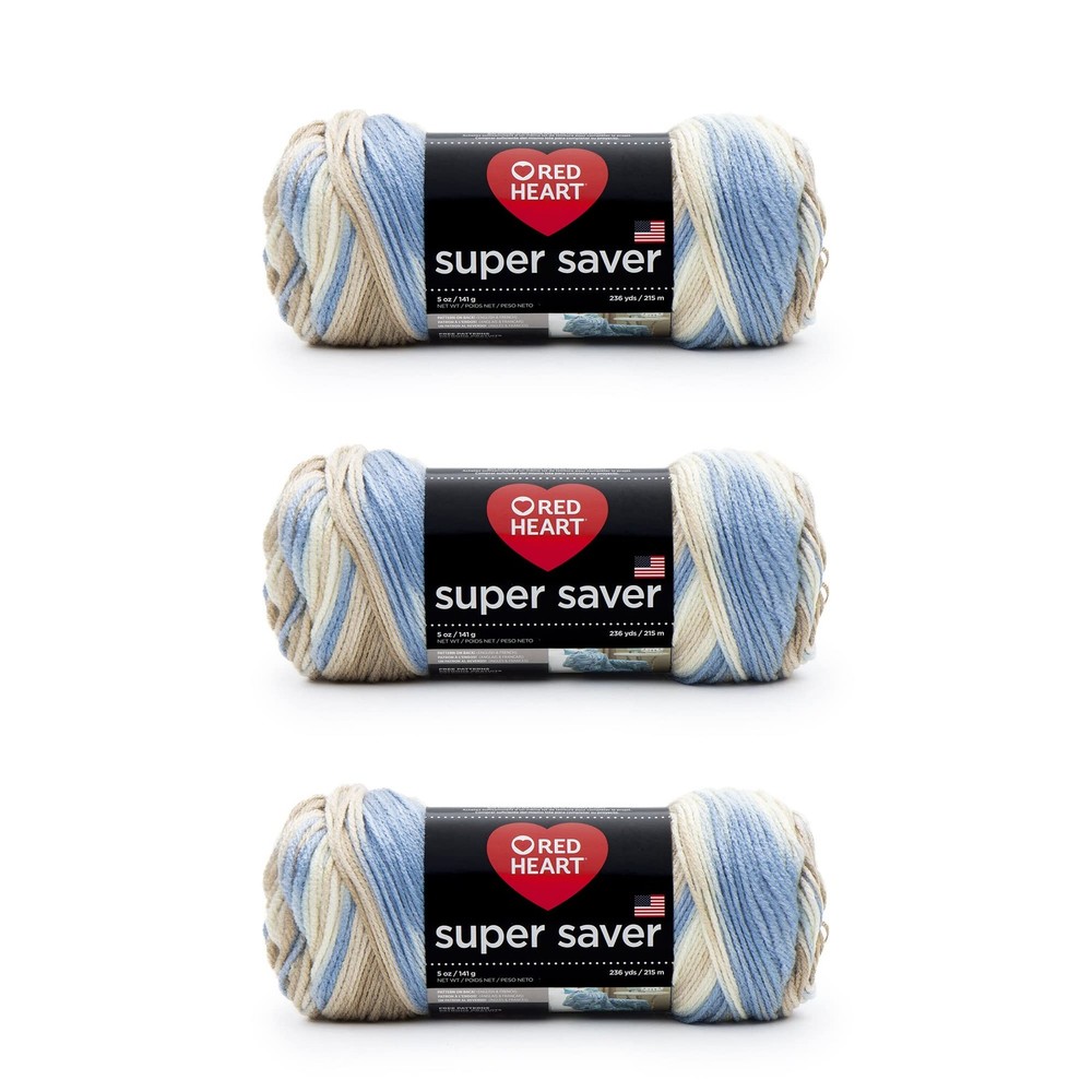 Super Saver Yarn, 3 Pack, Mirage 3 Count