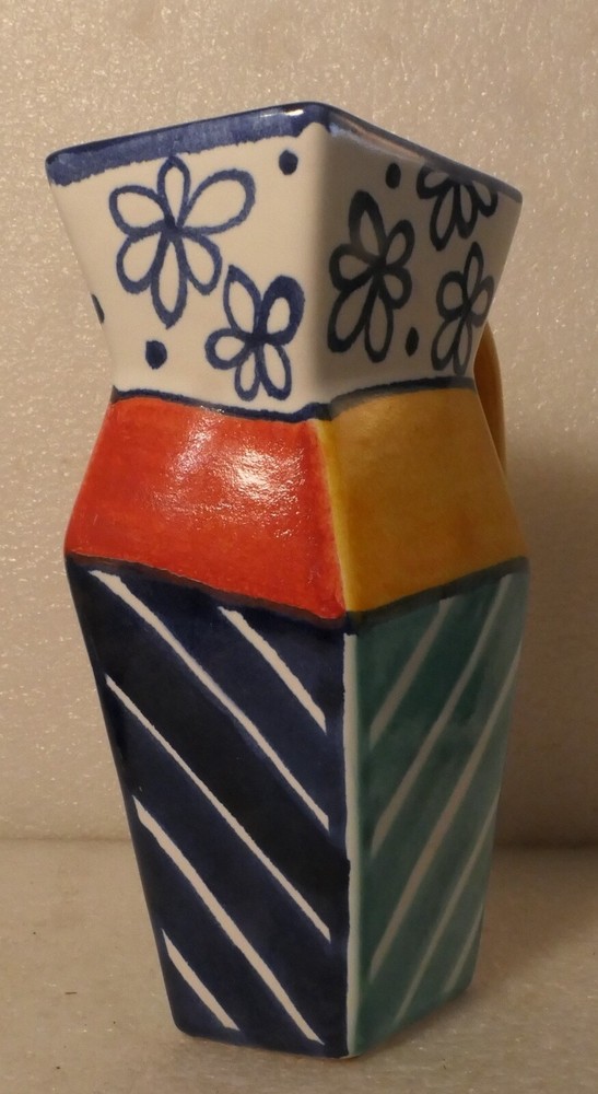BENLLOCH SPAIN CERAMIC PITCHER ABSTRACT DESIGN SIGNED