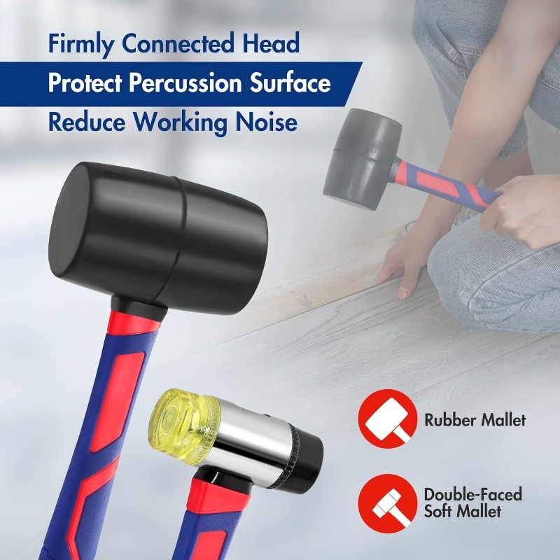 WORKPRO 5pc Hammer Set 16oz Claw 3lb Sledge 32oz Rubber