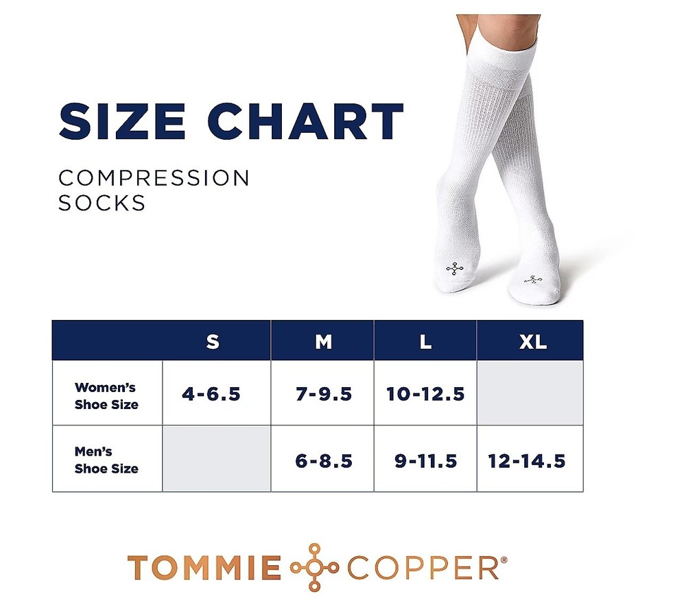Tommie Copper Basic 4Pk ErgoFit WOTC Compression Socks - Large