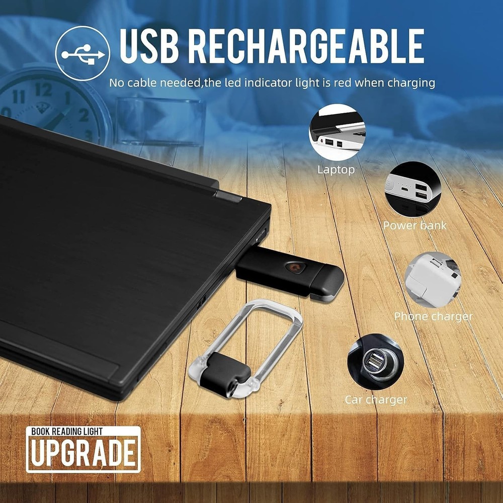 Dimmable LED Book Light - Portable Clip-On Design for Comfortable Night Reading