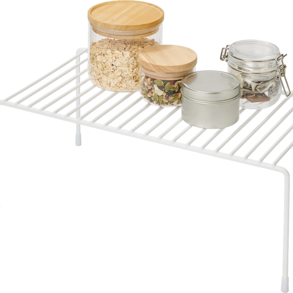 3x Practa White 1 Tier Kitchen Shelf