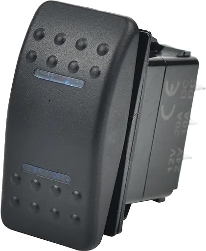 Open Trail SM106-006B Rocker Dash Switch - Momentary Lighted Blue