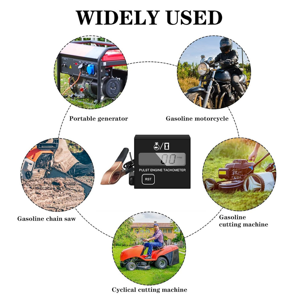 Digital Chainsaw Tachometer Small Engine Tachometer Digital Display Pulse Speedo