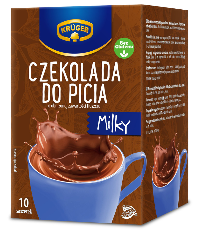 Kruger MILKY DRINKING CHOCOLATE  - 10 Sachets x 25g / 250g / 8.8oz