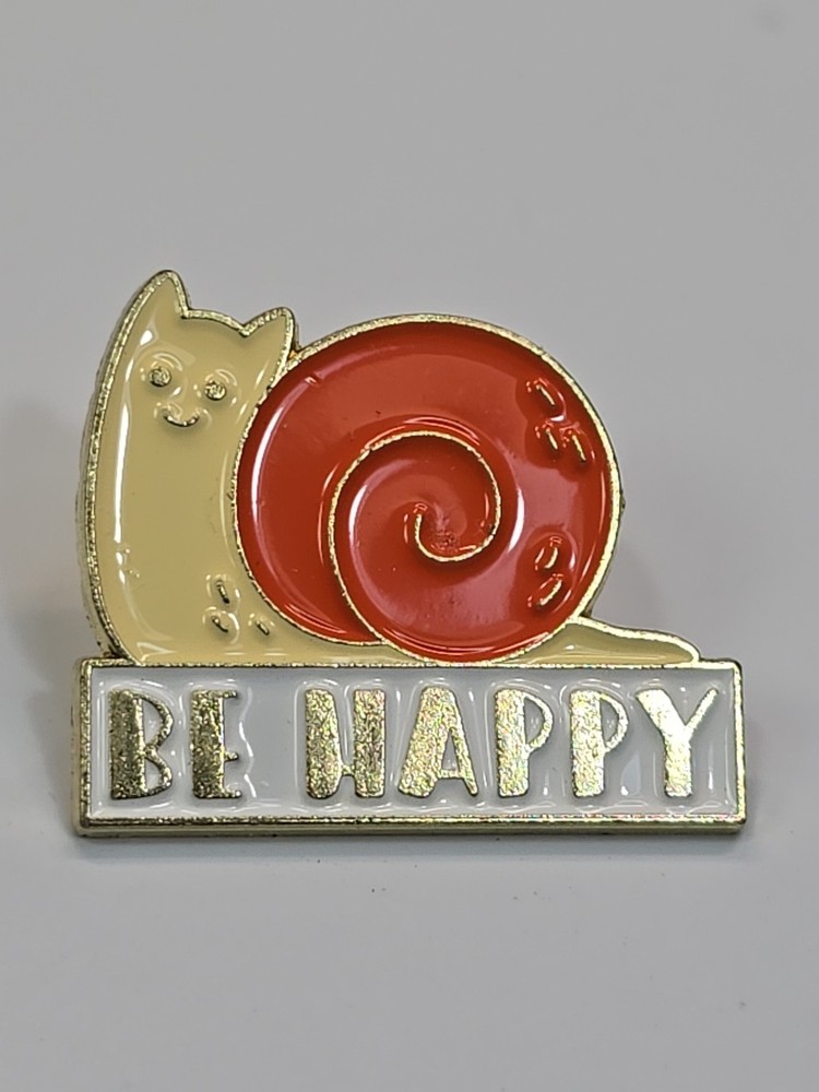Be Happy Orange Snail Lapel Pin