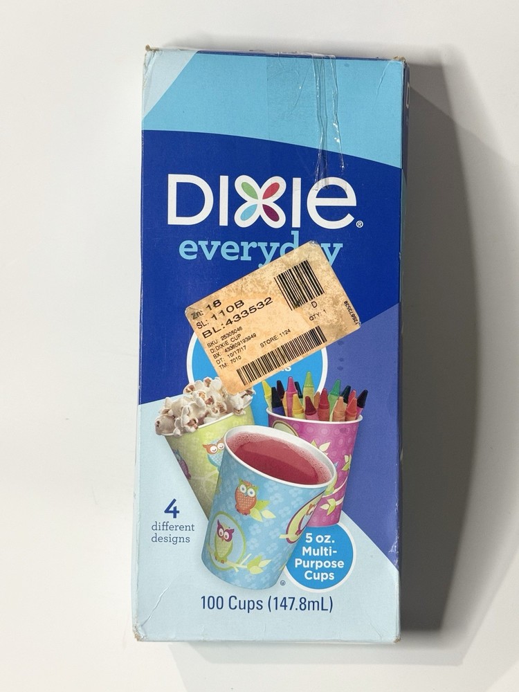 Dixie Everyday 5 oz Cups Bath 100 Ct Disposable 4 Owl Designs Multipurpose