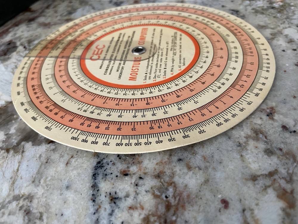 CEC Consolidated Electrodynamics Moisture Computer and Circular Slide Rule