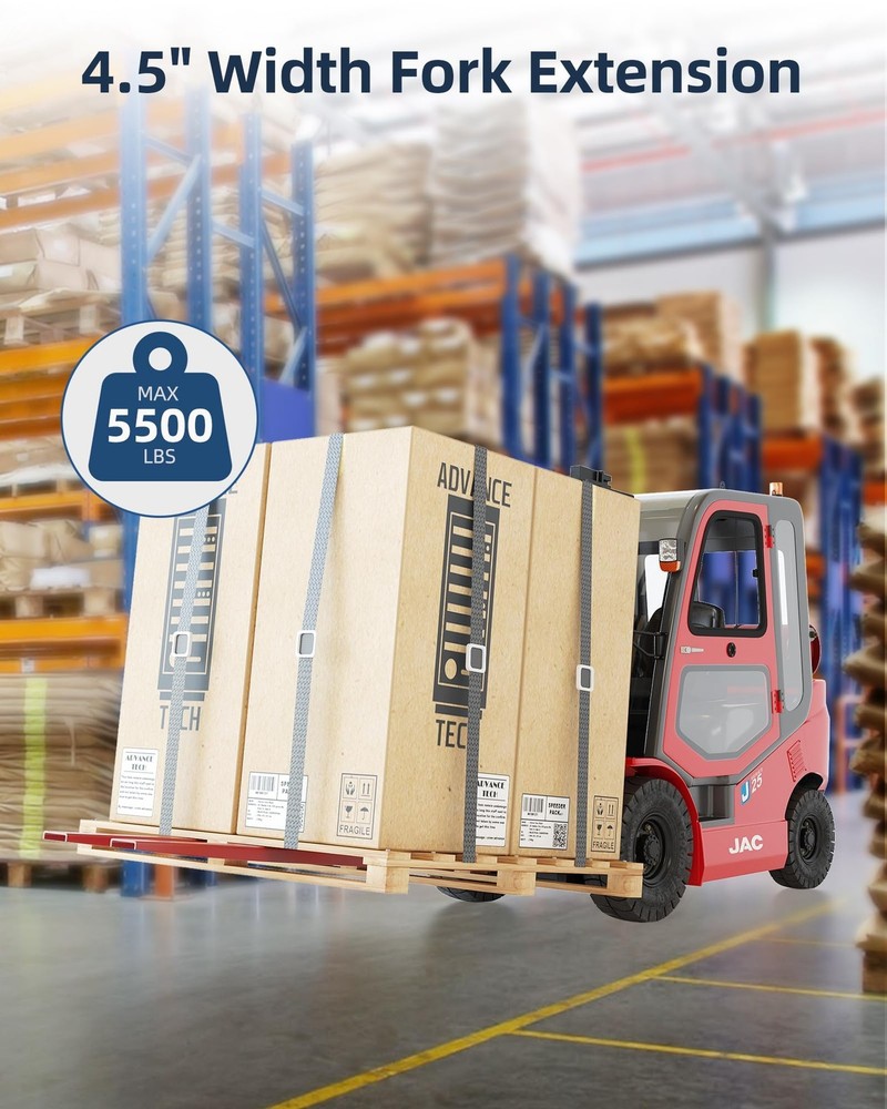 72" Length Pallet Fork Extensions 4.5" Width Fork Extensions for Forklift Truck