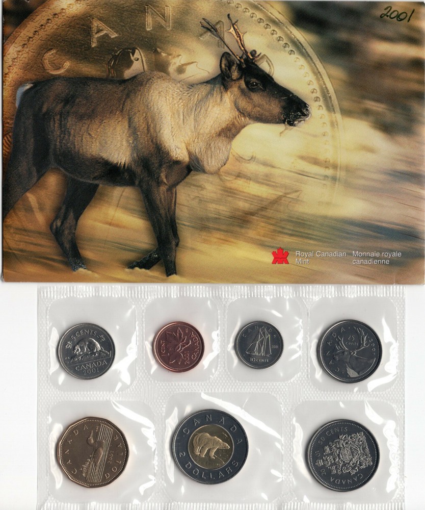 Canada 2001 Uncirculated PL Proof Like Coin Set Envelope COA