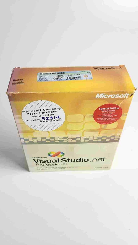 Microsoft Visual Studio .net Professional 2003 (includes SQL Server) Retail Key