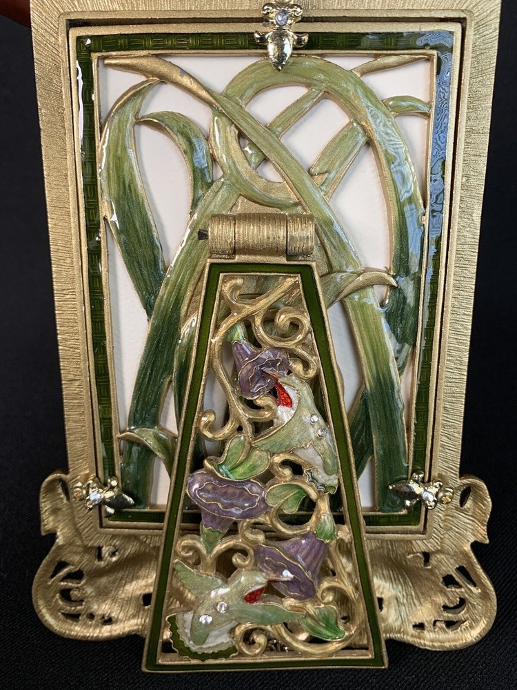 Amazing Austrian Crystal Sherborne hummingbird Enamel Frame
