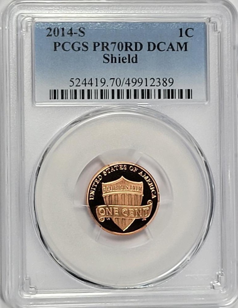 2014 - S  Lincoln Cent - PCGS  PR70RD DCAM - Shield