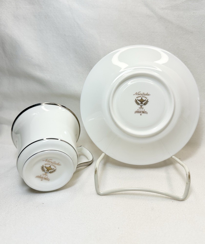 Noritake Sterling Tribute 5pc Place Setting, Dinner Salad Bread Teacup & Saucer