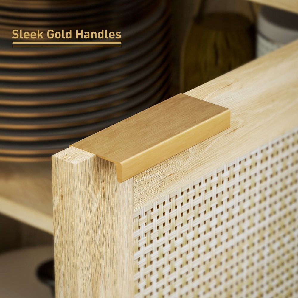 Sideboard Adjustable 3-level Shelf Setup To Fit Your Storage Needs
