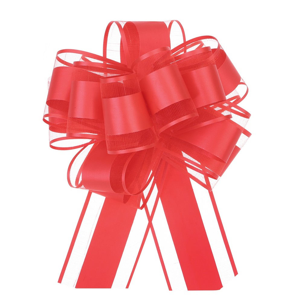5 Pcs 8 Inch Large Big Pull Bow Gift Wrapping Ribbon for Car Presents, Red