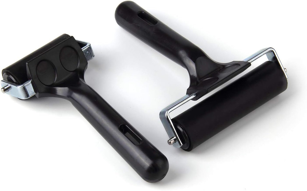 2Pcs Rubber Roller Brayer Rollers Hard Rubber 4 and 2.2 Inch for Printmaking ...