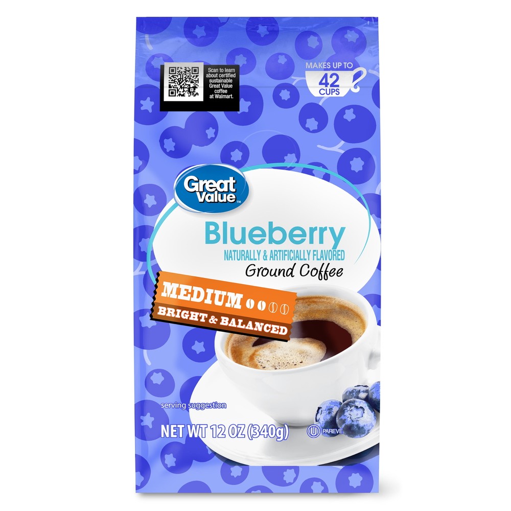 Blueberry Medium Roast Ground Coffee, 12 oz