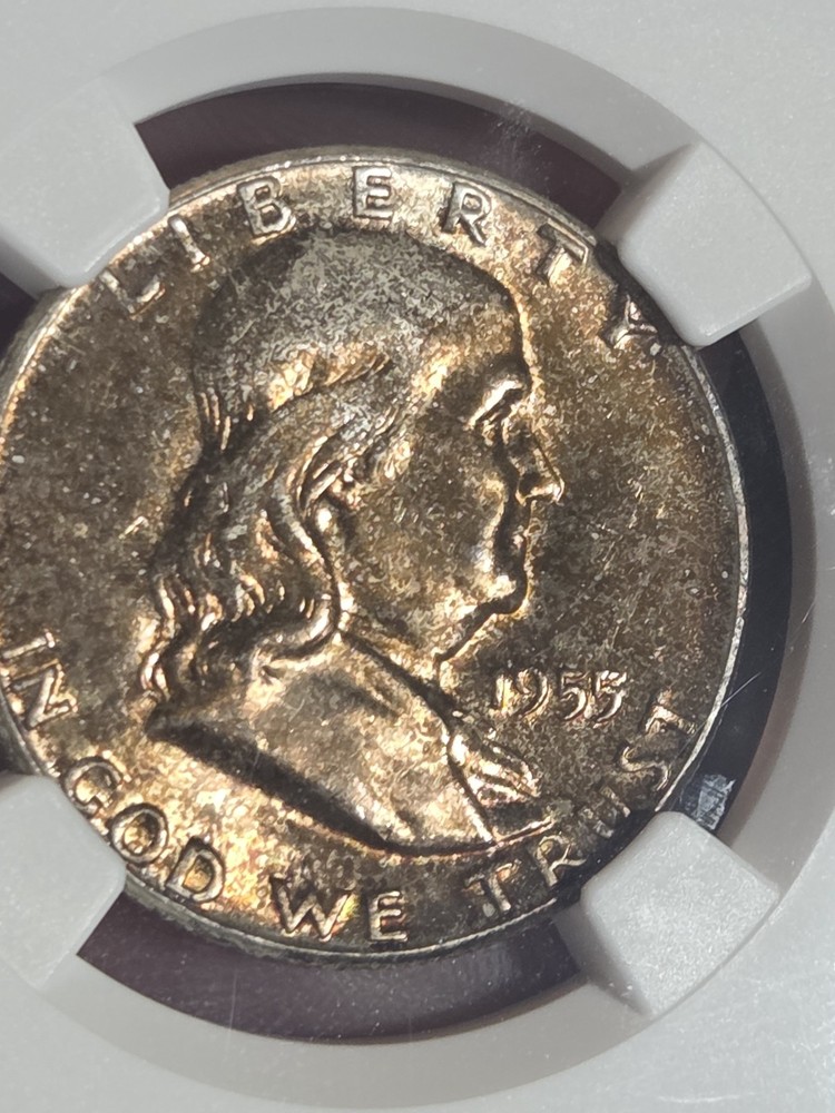 1955 Franklin Half NGC MS66 Toned