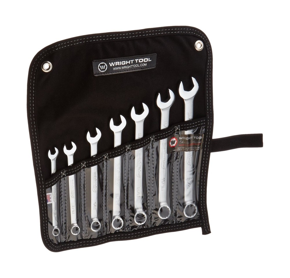 Wright Tool #707 Wrightgrip 7-Piece 12-Point Combination Wrench Set, Silver