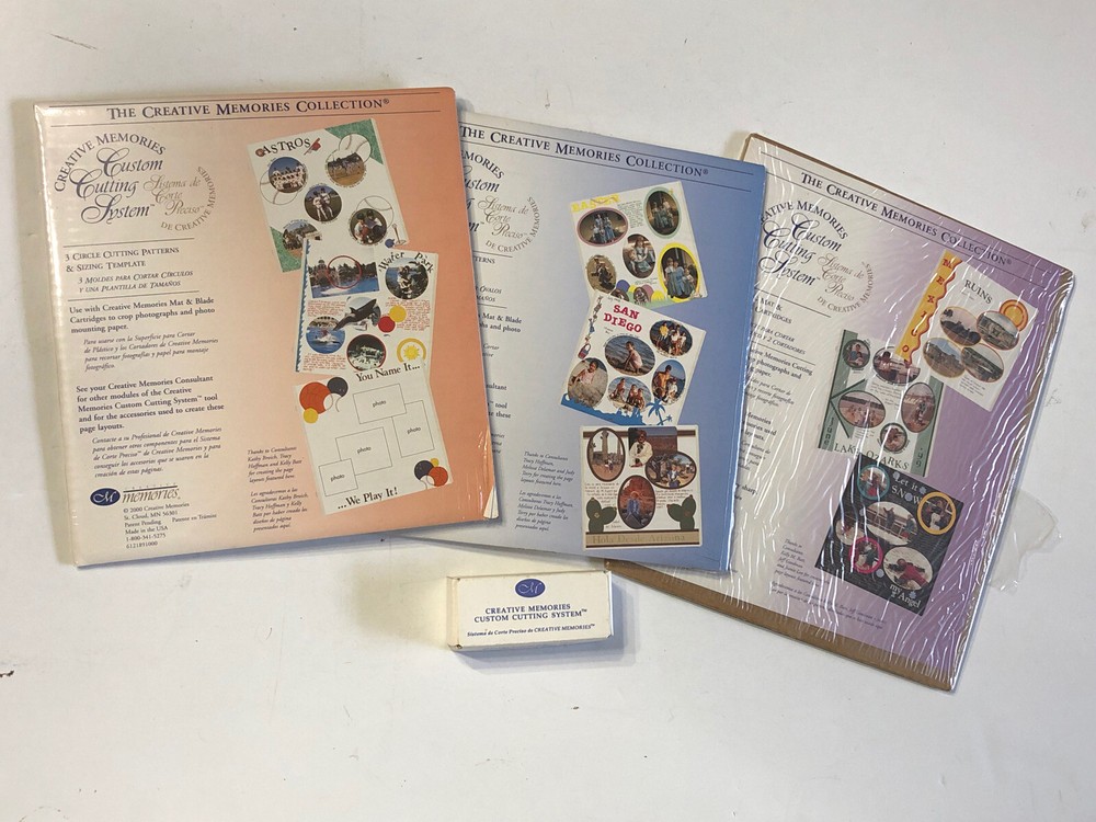 Creative Memories Lot Cutting System Mat Circle Oval Patterns 2 Blade Carts