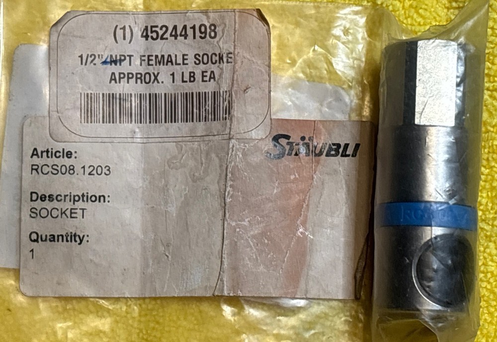 Staubli RCS08.1203 Automatic Quick Release Coupling 1/2” NPT Female Socket
