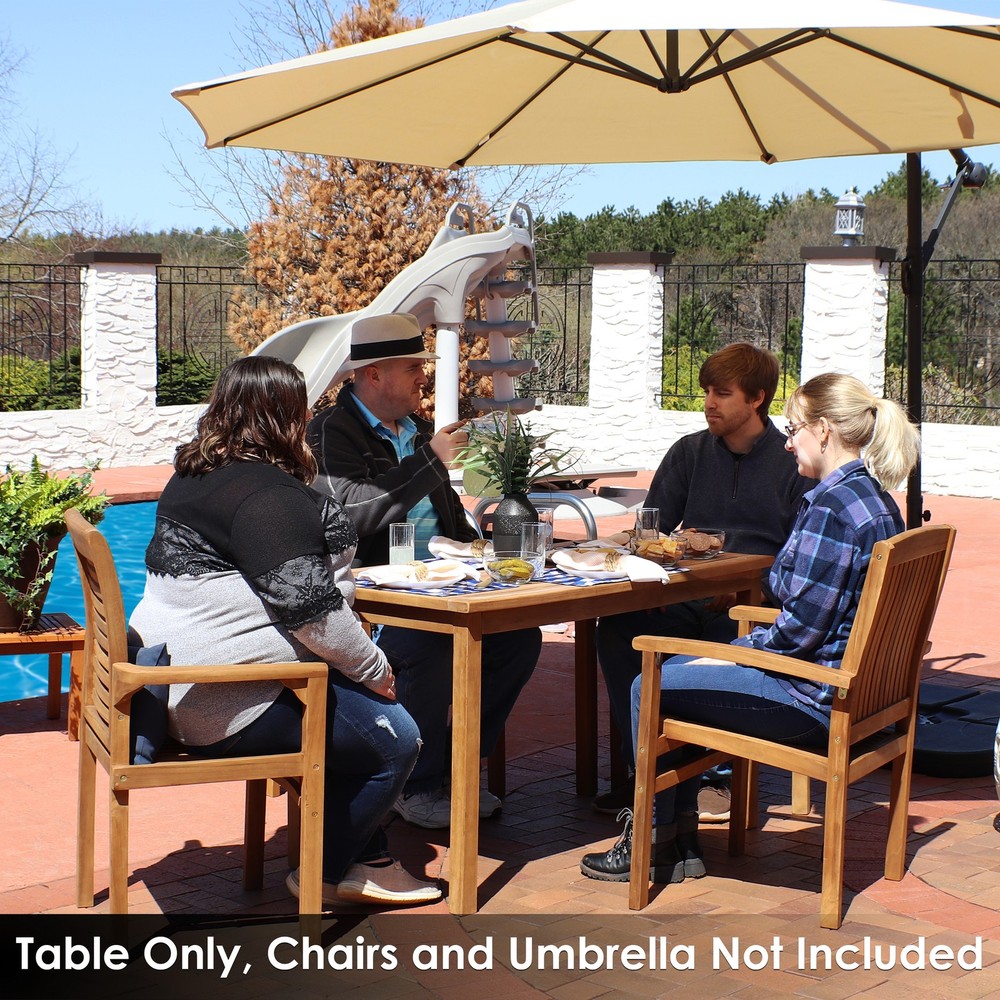 47.25 in Solid Teak Rectangular Patio Dining Table by Sunnydaze