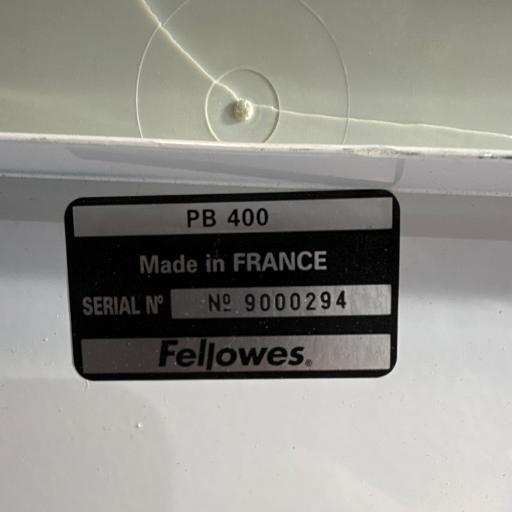 Fellowes PB 400 Office Binding Machine Manual Document Binder Office Equipment