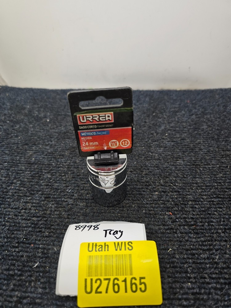 URREA 5424M 1/2" Drive 24mm 12 Point Long Chrome Socket