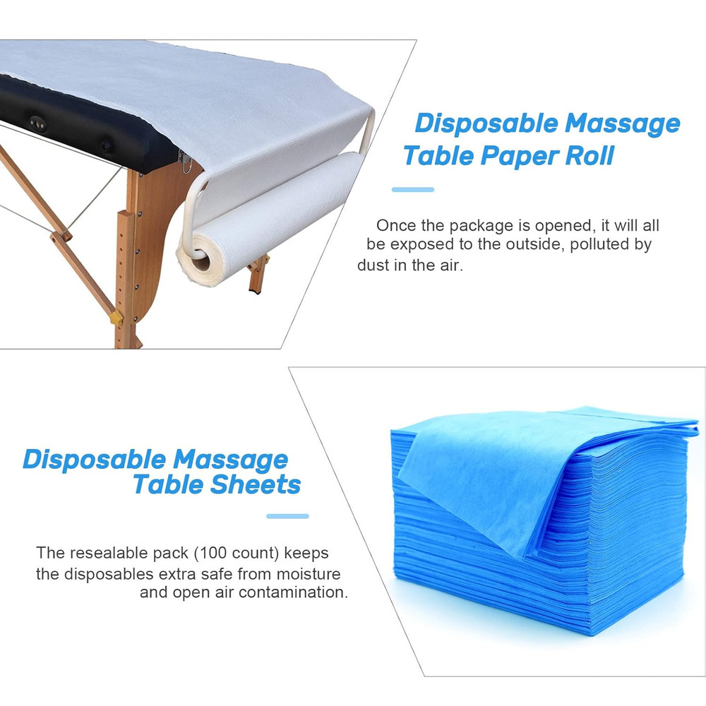 100Pcs Massage Table Sheets, Disposable Bed Sheets Soft Non Woven Fabric Spa Bed