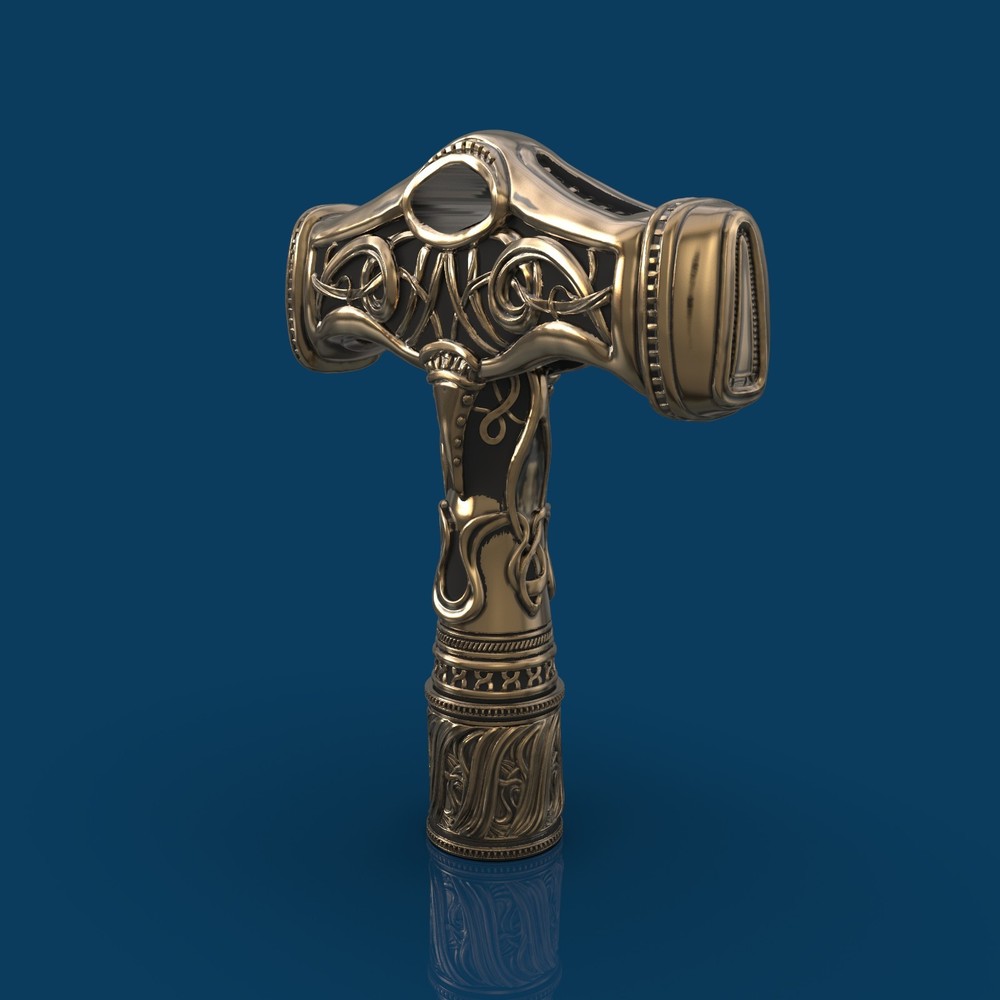 Mjolnir - Thor's Hammer - Solid Bronze Drum Key