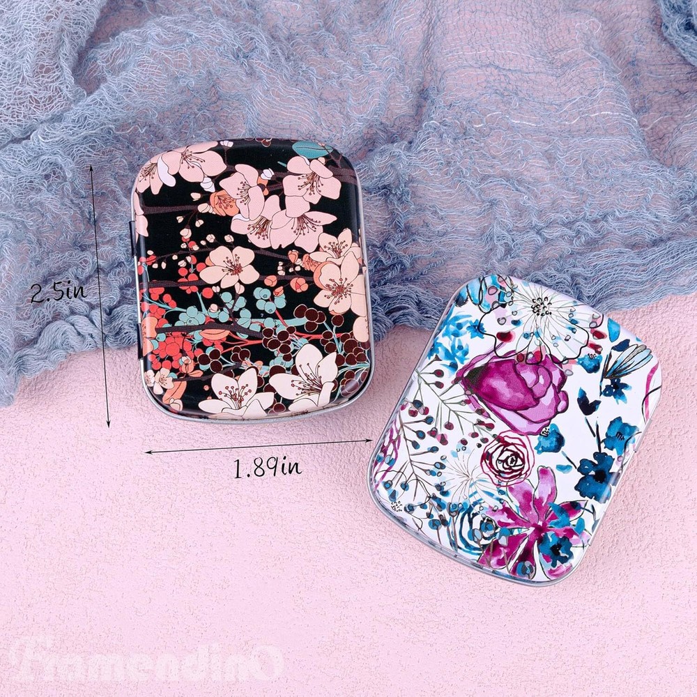 Framendino, 9 Pack Mini Rectangular Iron Tin Box with Hinged 9 Pack, 9 Colors