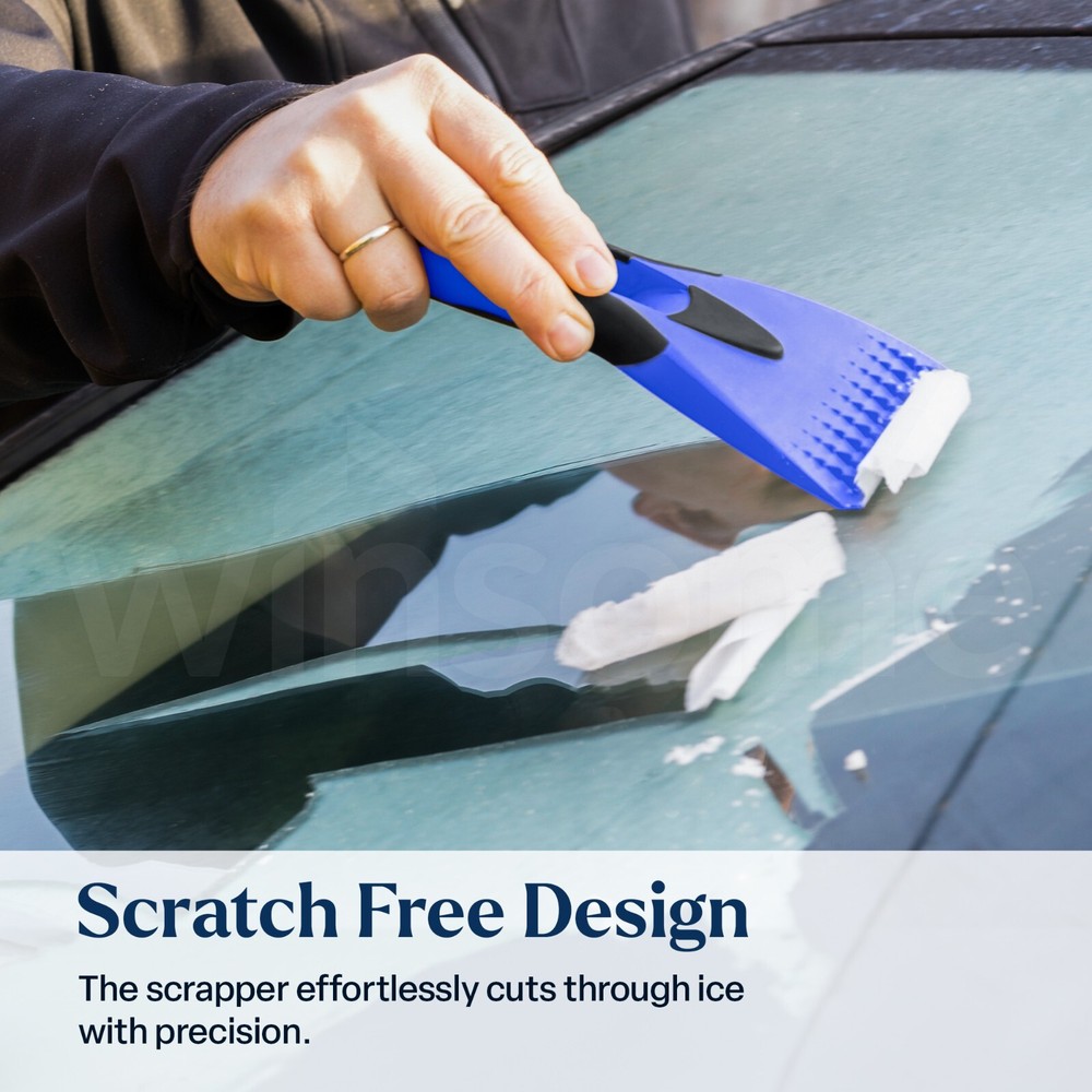 2 Pcs Sturdy Ice Scraper for Car Windscreen Frost Free Windshield De-Icer Winter