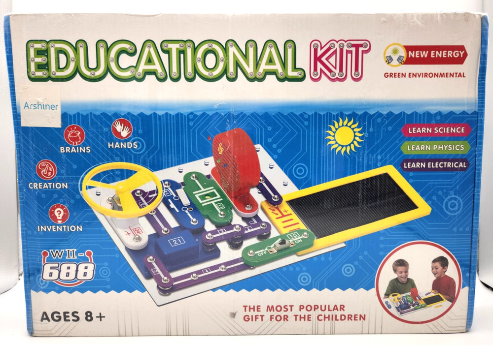Arshiner Educational Kit WII-688, 3 Electronic Projects W/ Multiple Controls 8+