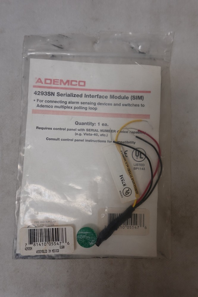 Ademco 4293SN Alarm System SIM Serialized Interface Module - NOS